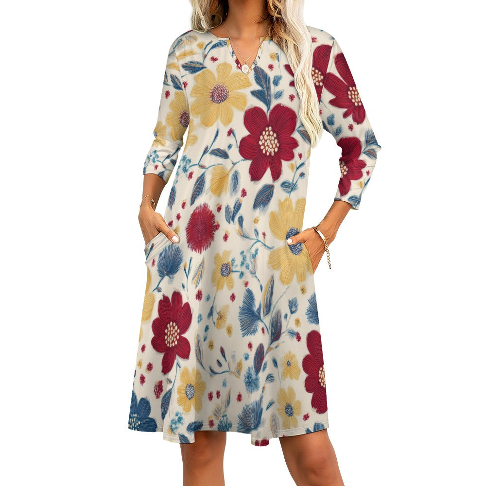 7-point sleeve dress