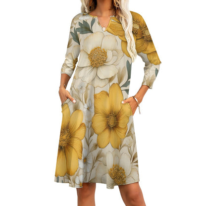7-point sleeve dress