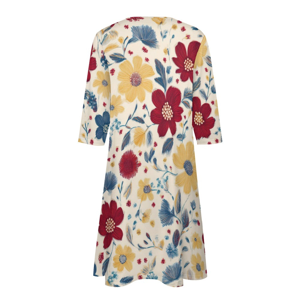 7-point sleeve dress