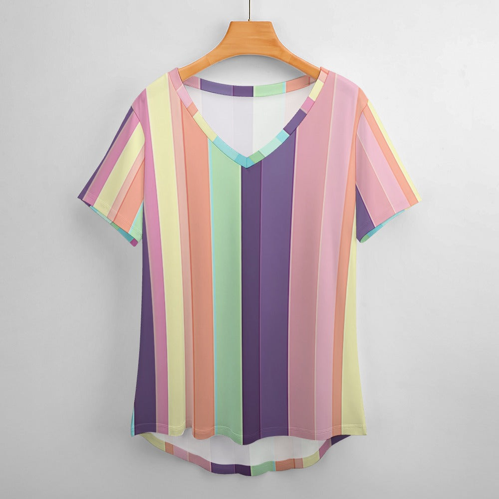 V Neck Short-sleeve Shirt Inkedjoy