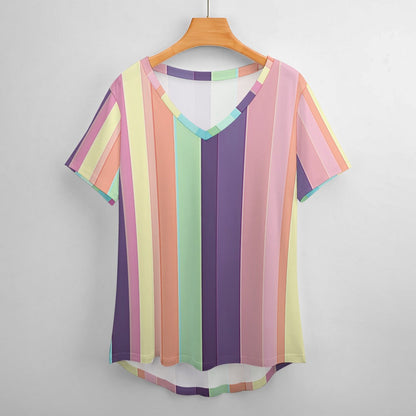 V Neck Short-sleeve Shirt Inkedjoy