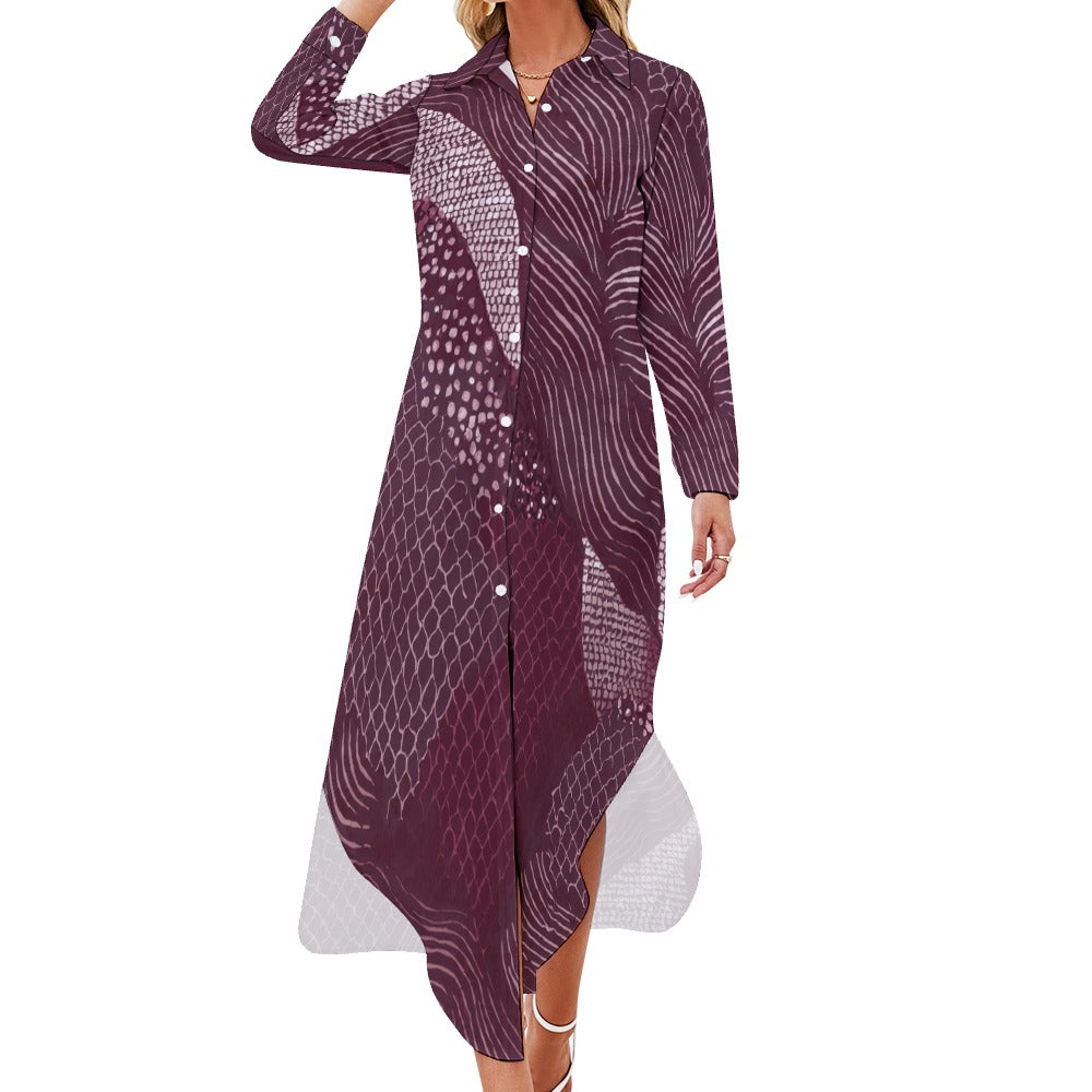 Long Sleeve Shirt Dress Inkedjoy