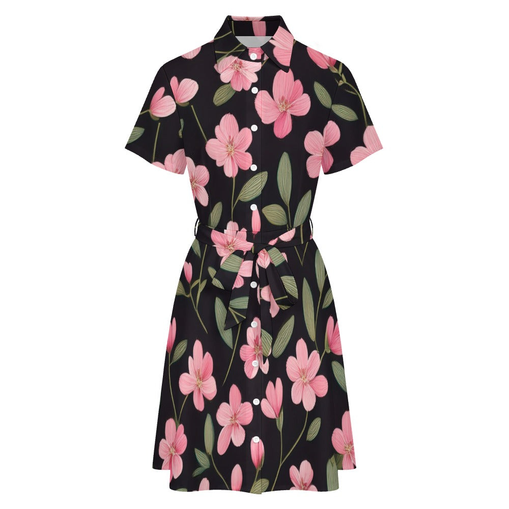 Short-sleeved collared dress