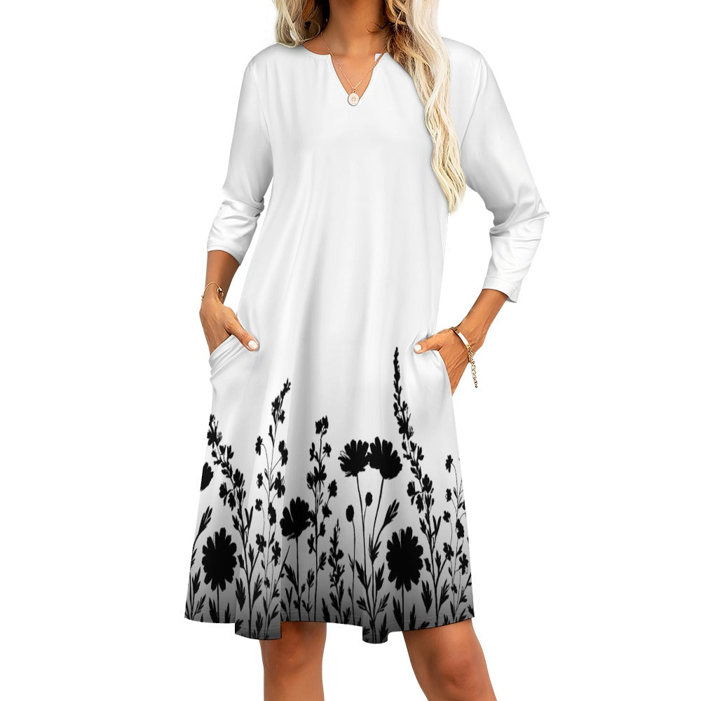 7-point sleeve dress