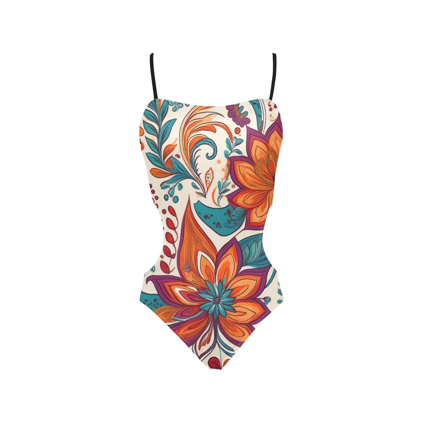 Strapped Cut Out Sides Swimsuit Inkedjoy