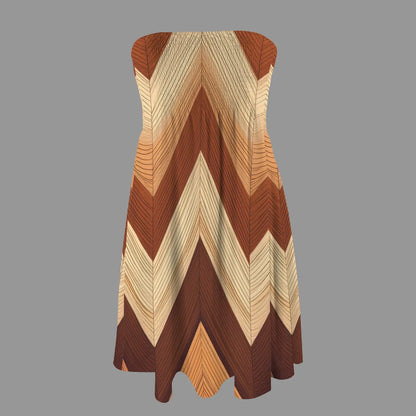 BROWN BEIGE TUBE DRESS