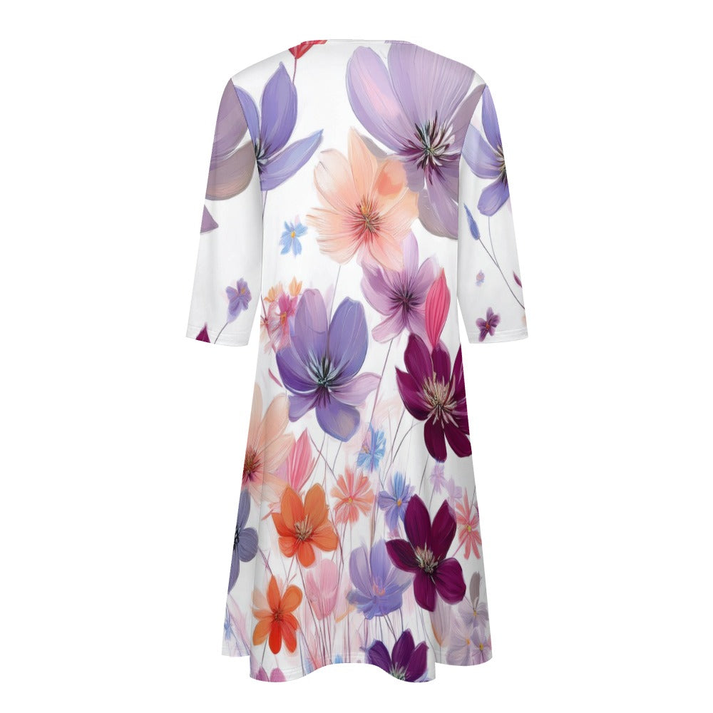7-point sleeve dress Inkedjoy