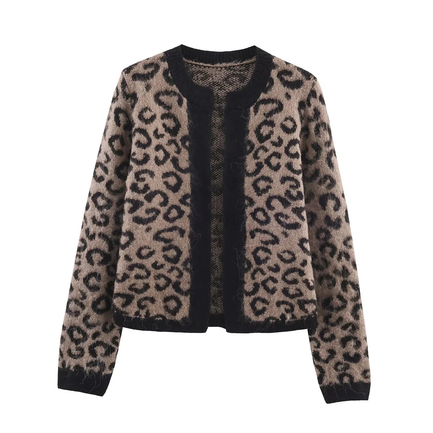 Animal pattern jacquard knitted jacket - London Look