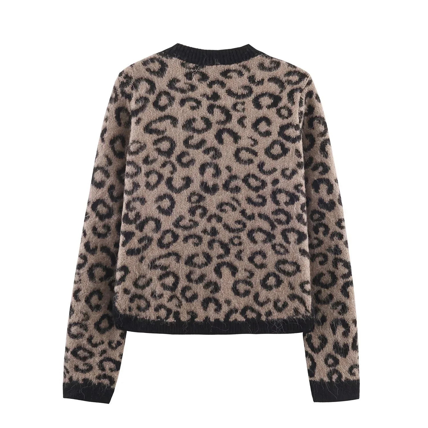Animal pattern jacquard knitted jacket - London Look