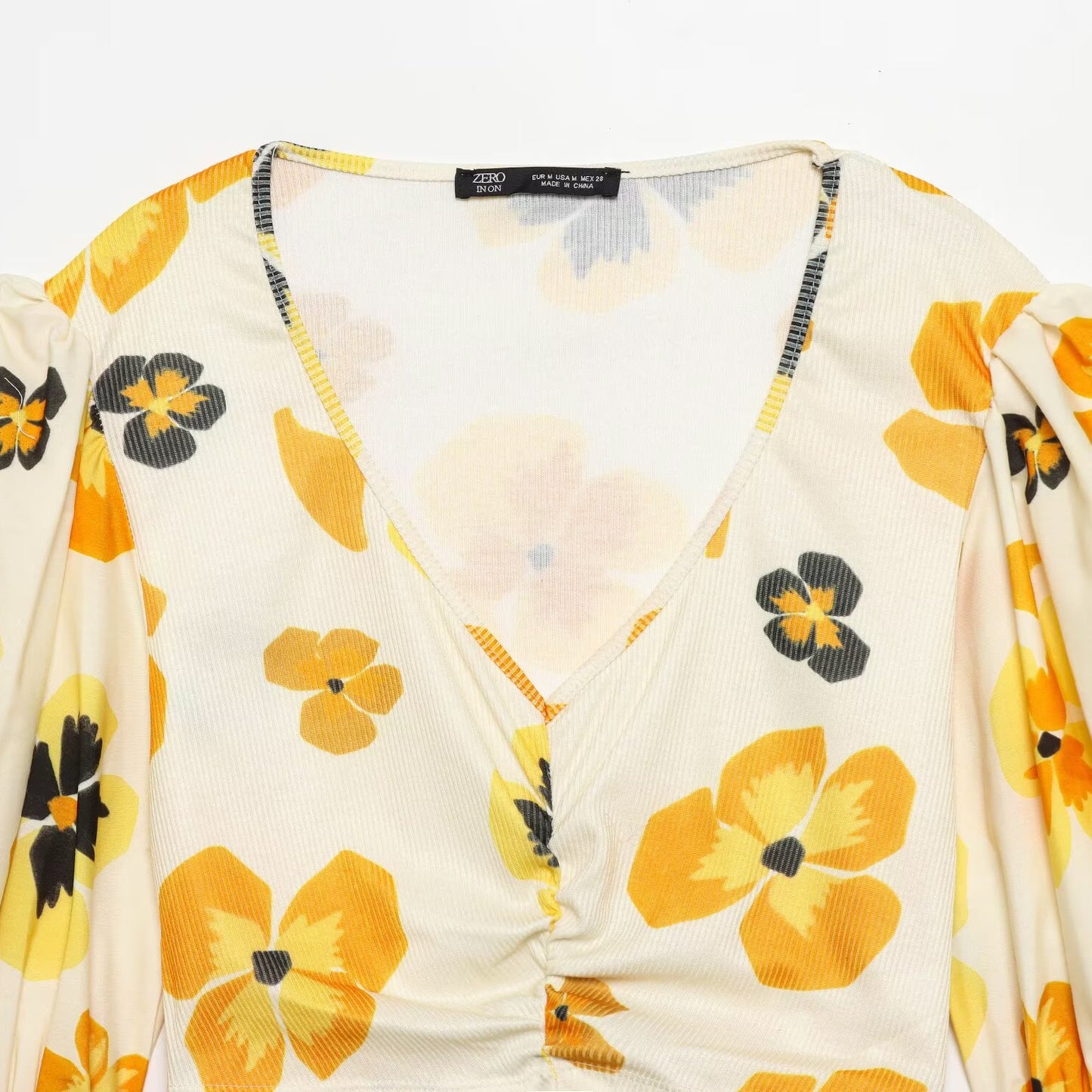 Spicy girl fluffy printed patchwork short top