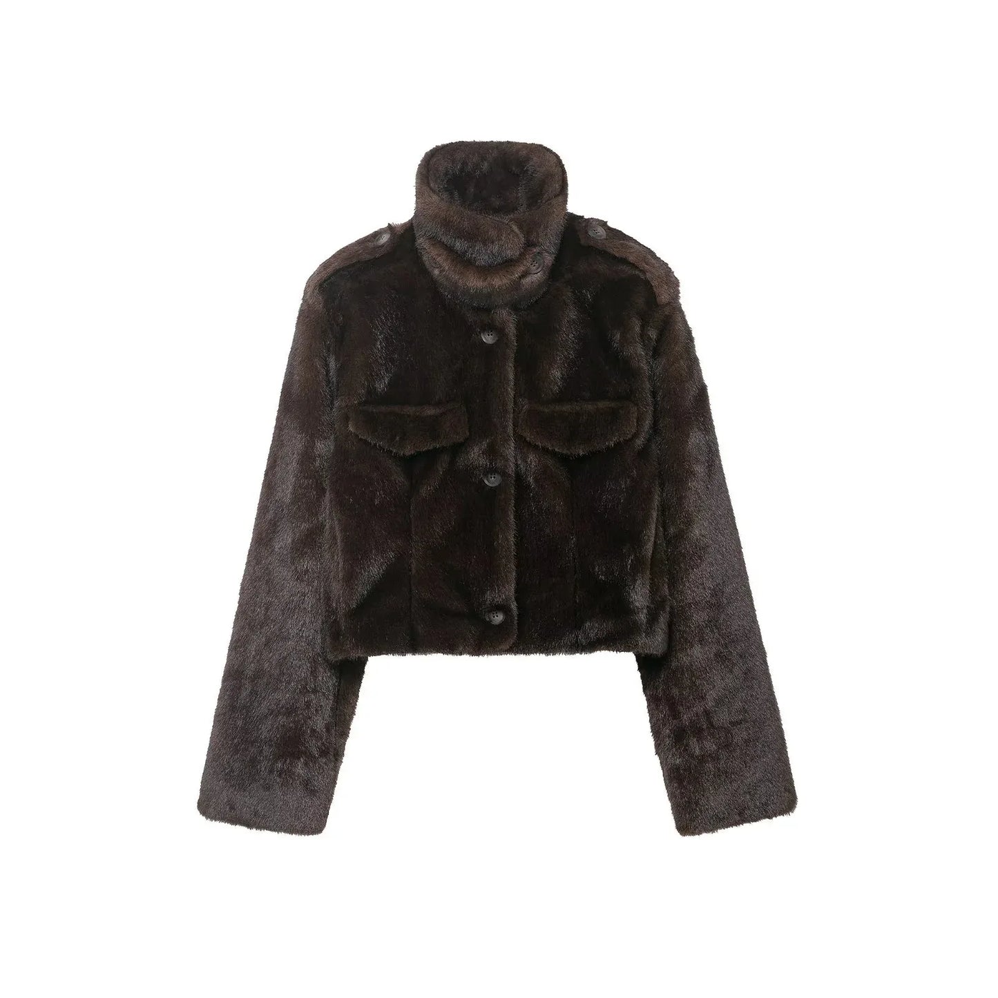 Artificial fur short jacket women's coat - London Look