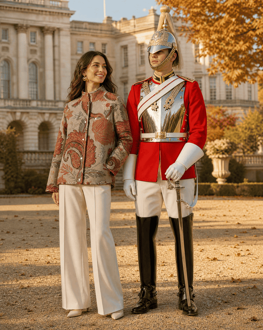 Beige Paisley Classic Fleece Jacket London Look