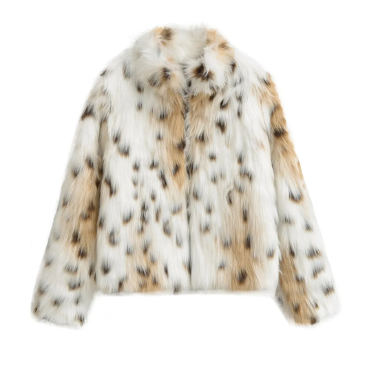 Style New Women's Fashion Faux Fur Effect Coat - London Look