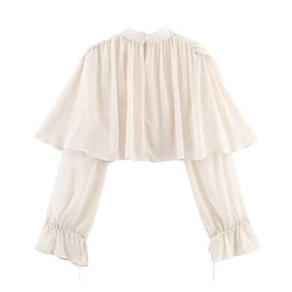 Fashionable Chiffon Layered Decorative TopWomen's Clothing