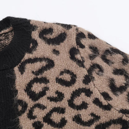 Animal pattern jacquard knitted jacket - London Look