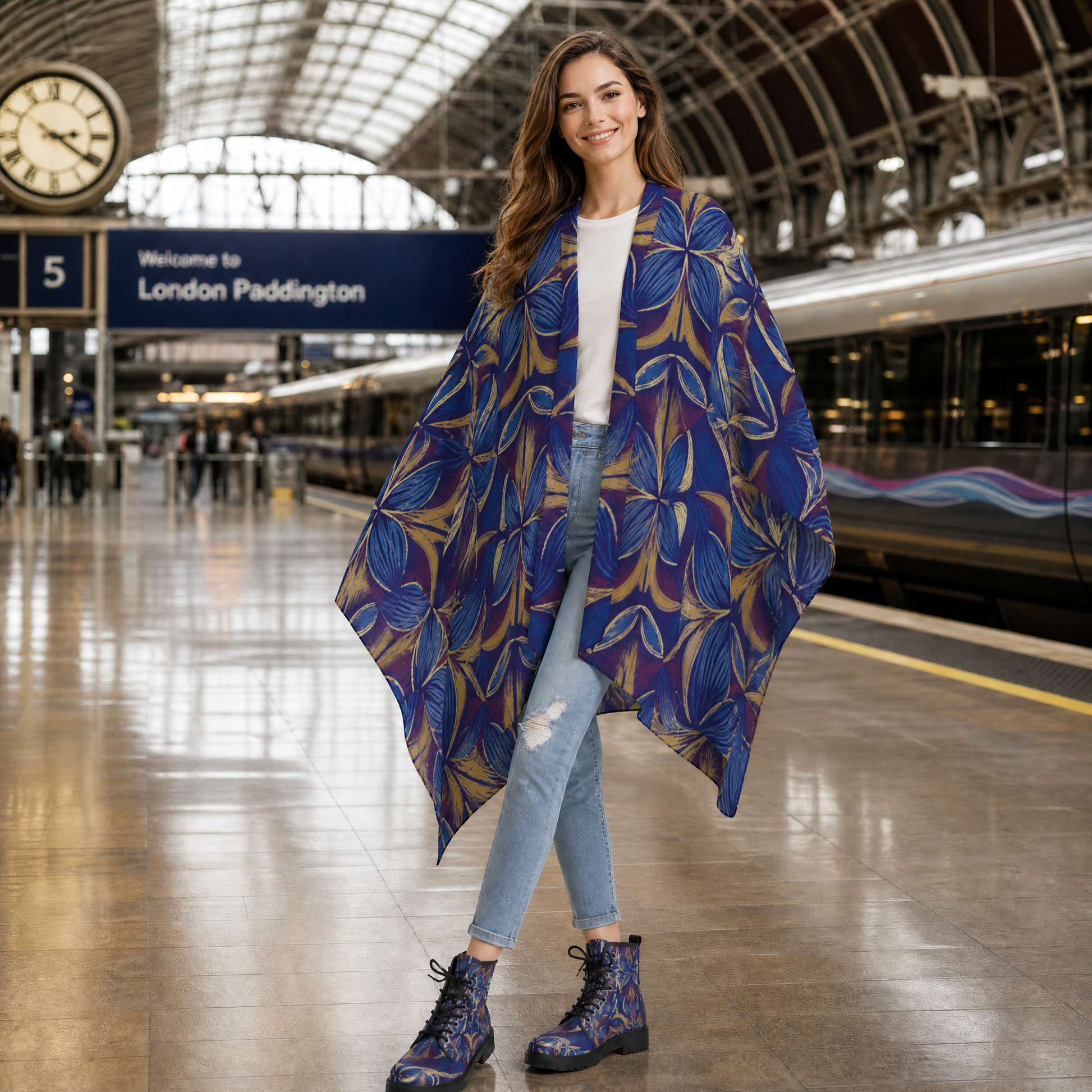 Multicolored Poncho Yoycol