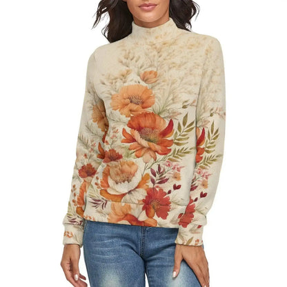 Floral Mock Neck Sweater