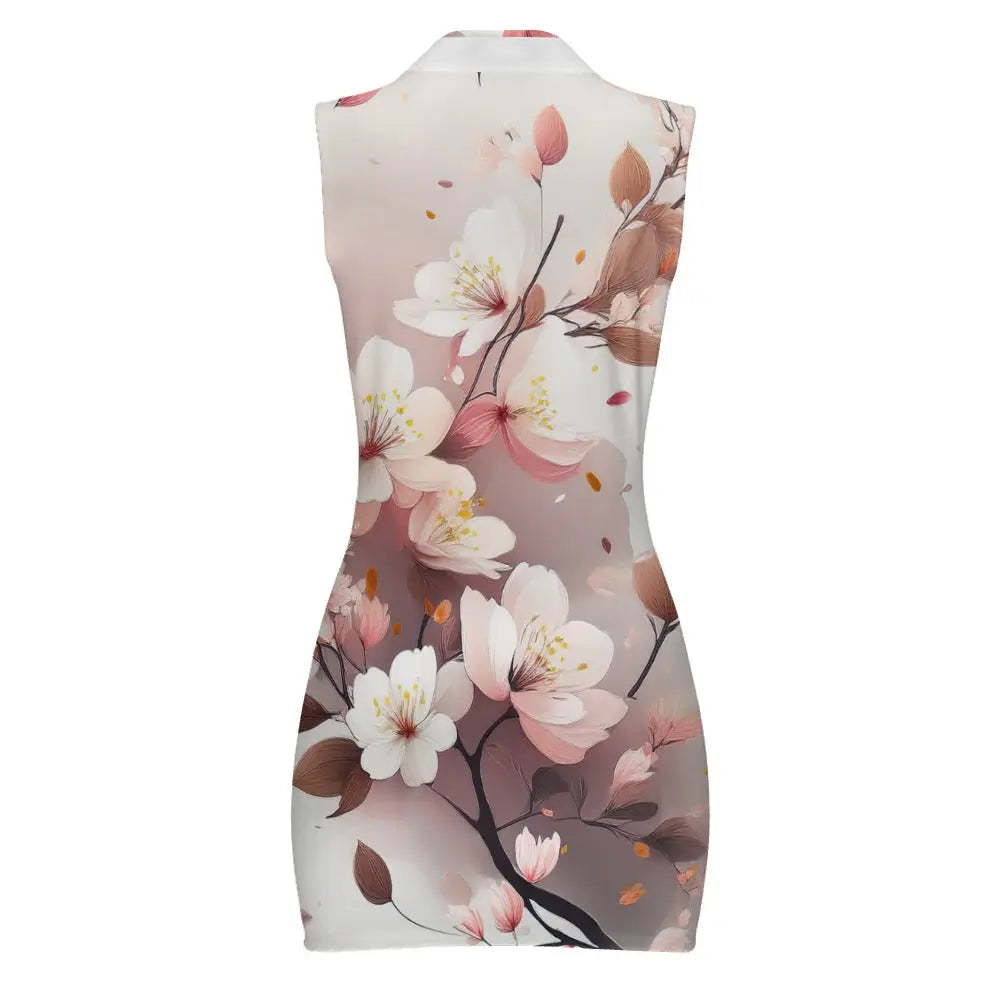 Short Sleeve Dress with Short Zipper Inkedjoy
