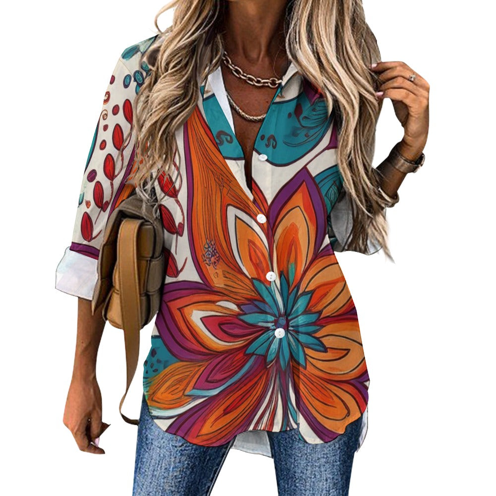Cropped hem shirt Inkedjoy