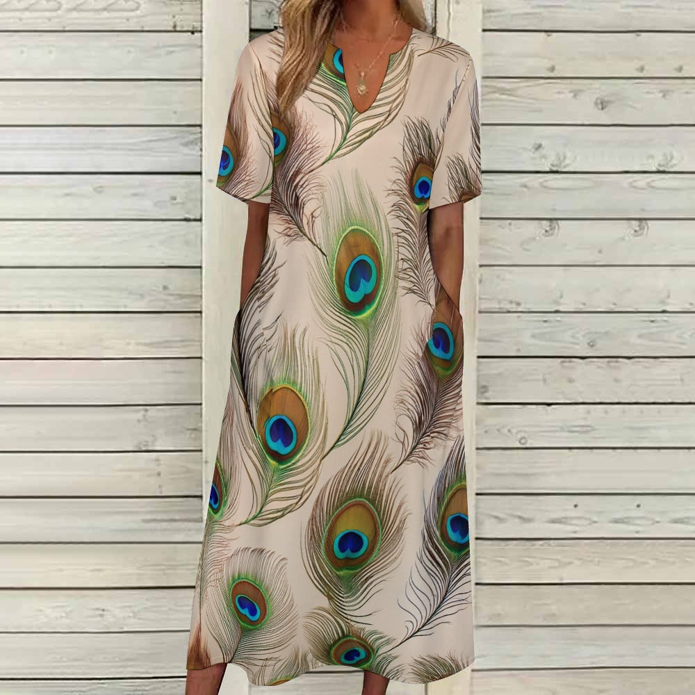 7-point sleeve dress Inkedjoy