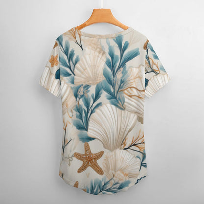 V Neck Short-sleeve Shirt Inkedjoy