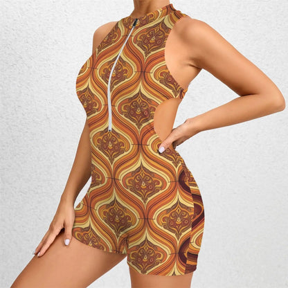BROWN-MANGO ONE-PIECE