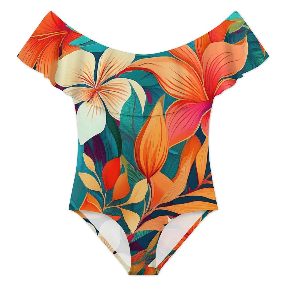 Off-Shoulder One-Piece Swimsuit