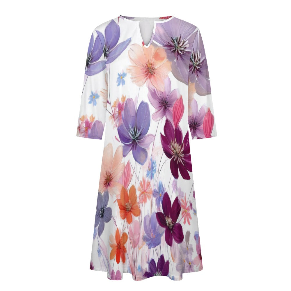 7-point sleeve dress Inkedjoy