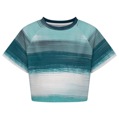 Crop Top Short-Sleeve T-Shirt with Stripes