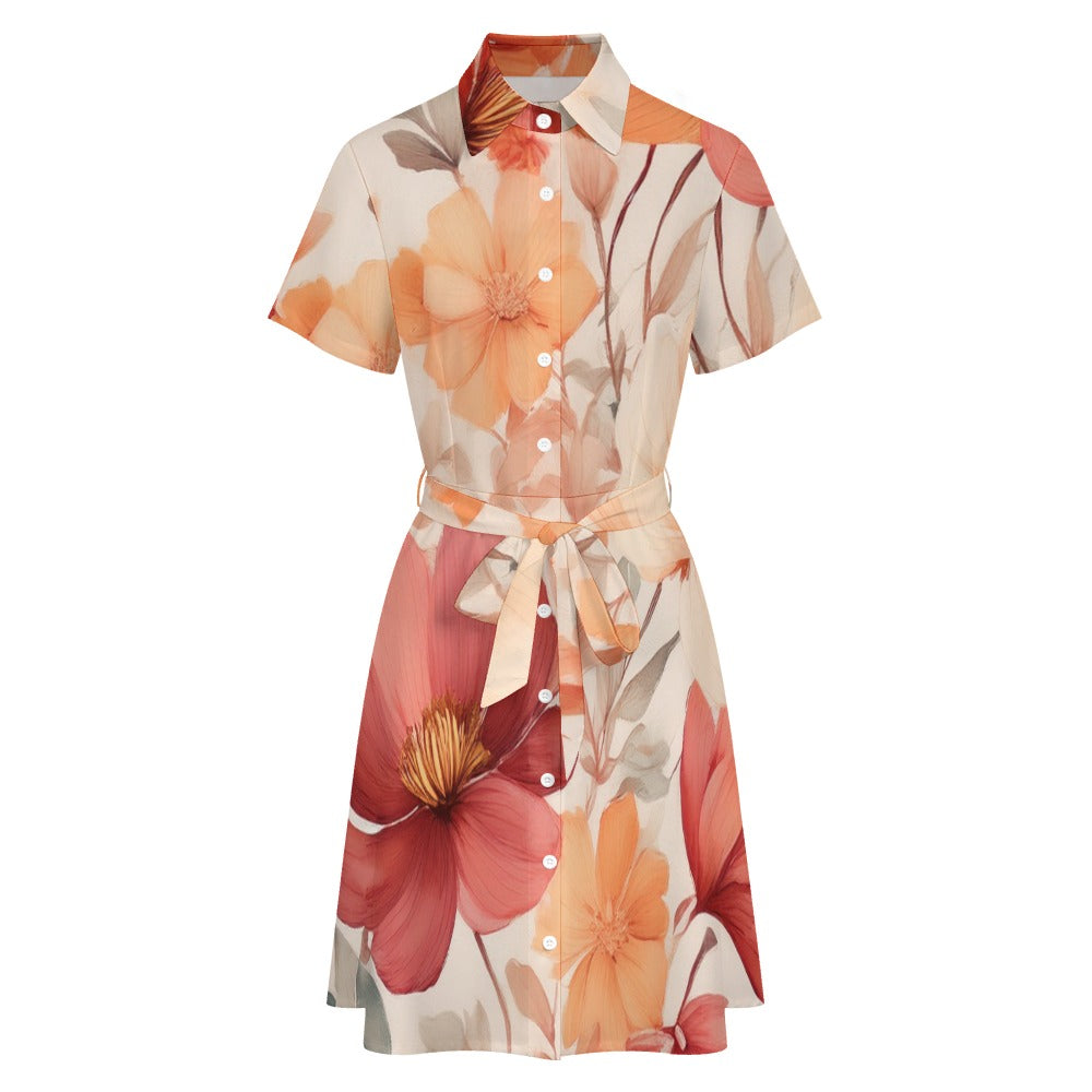Short-sleeved collared dress