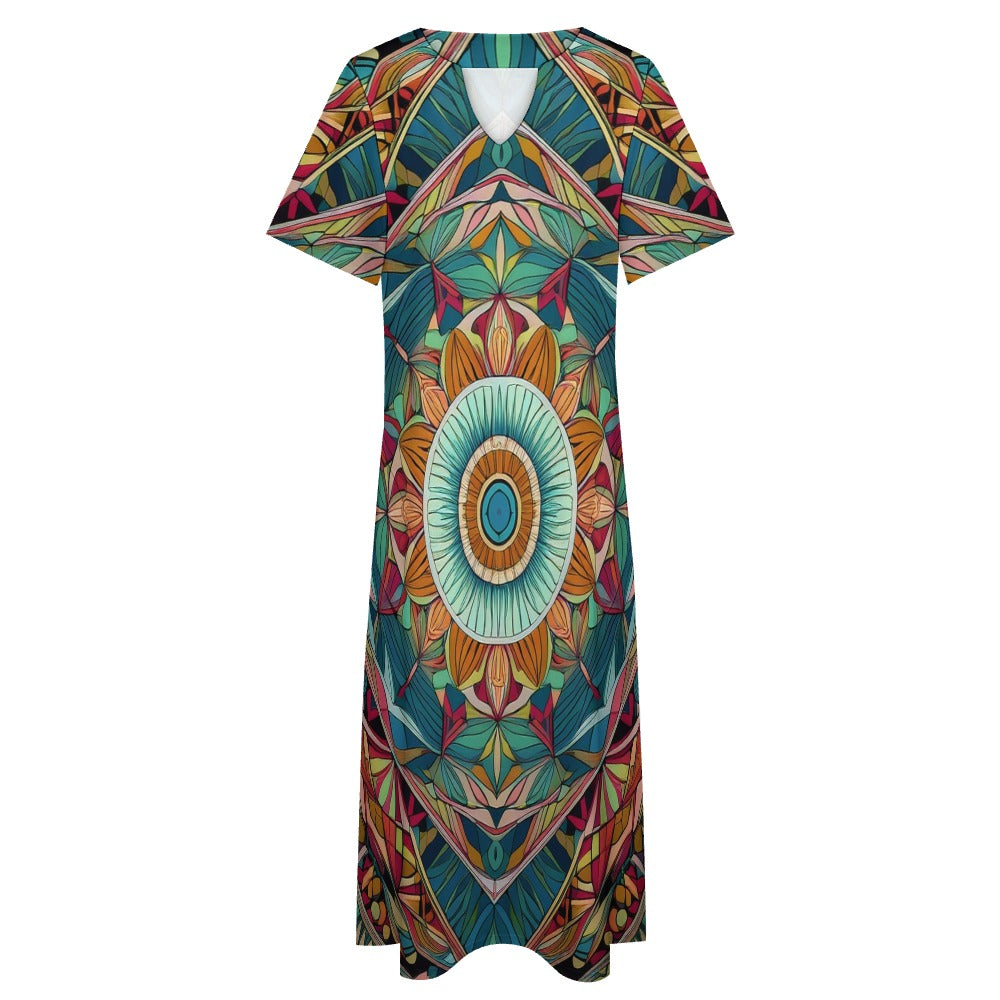 7-point sleeve dress Inkedjoy