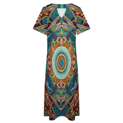 7-point sleeve dress Inkedjoy