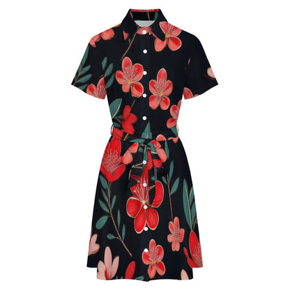 Short-sleeved collared dress