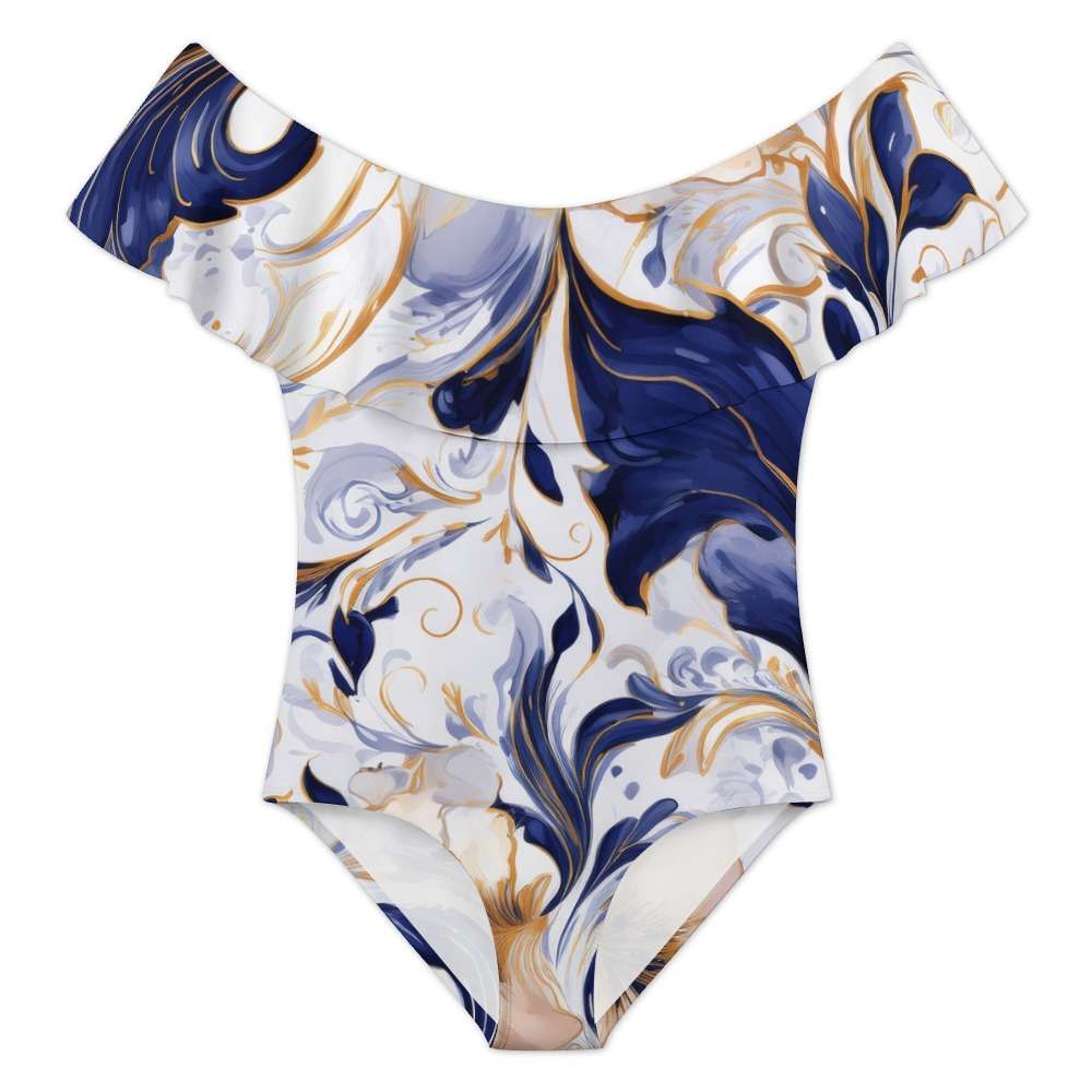 Off-Shoulder One-Piece Swimsuit Inkedjoy