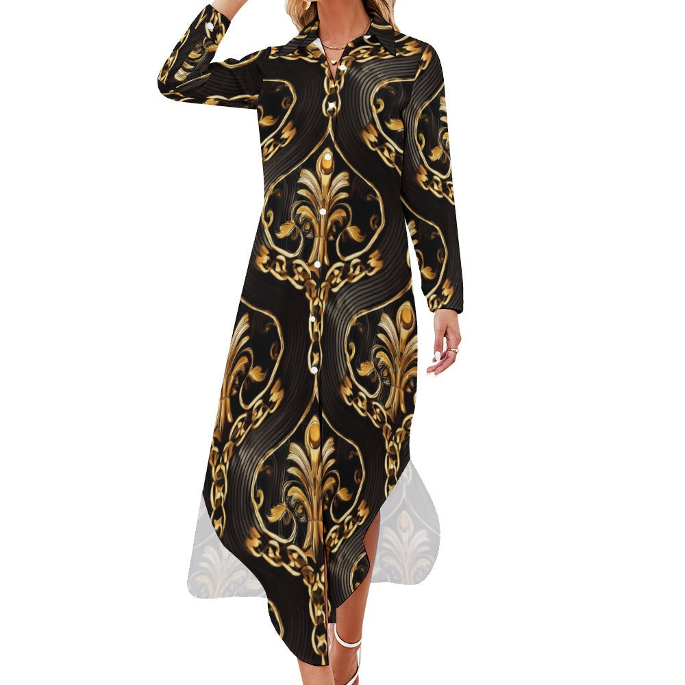 Long Sleeve Shirt Dress Inkedjoy