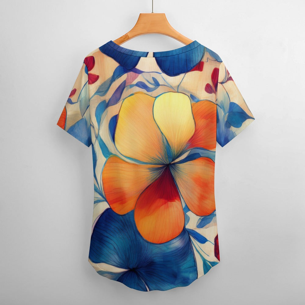 V Neck Short-sleeve Shirt Inkedjoy