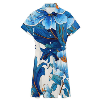 Short-sleeved collared dress Inkedjoy