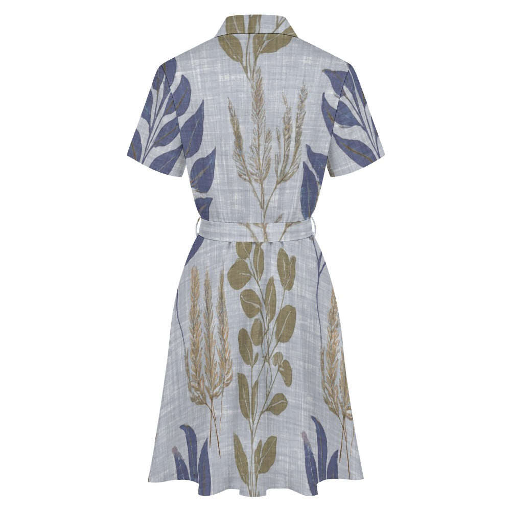Short-sleeved collared dress