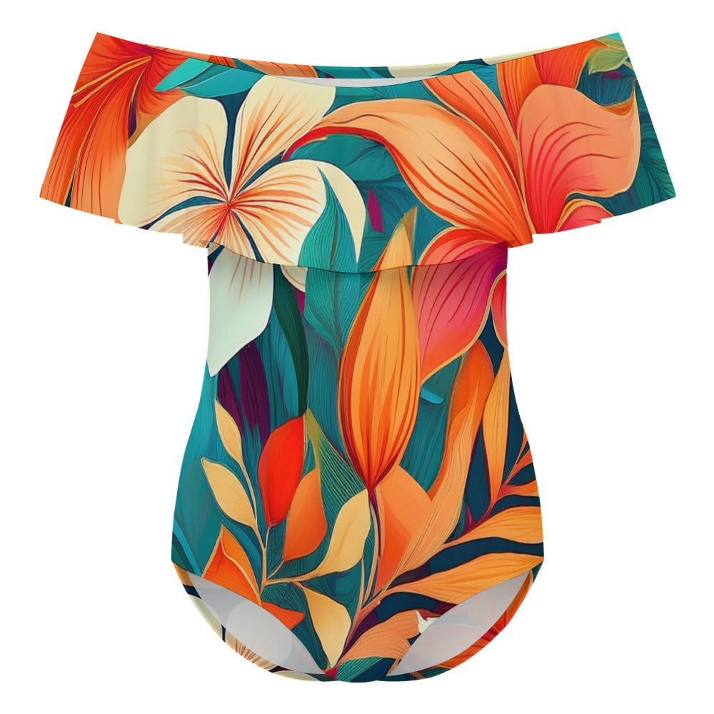 Off-Shoulder One-Piece Swimsuit