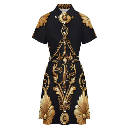 Short-sleeved collared dress