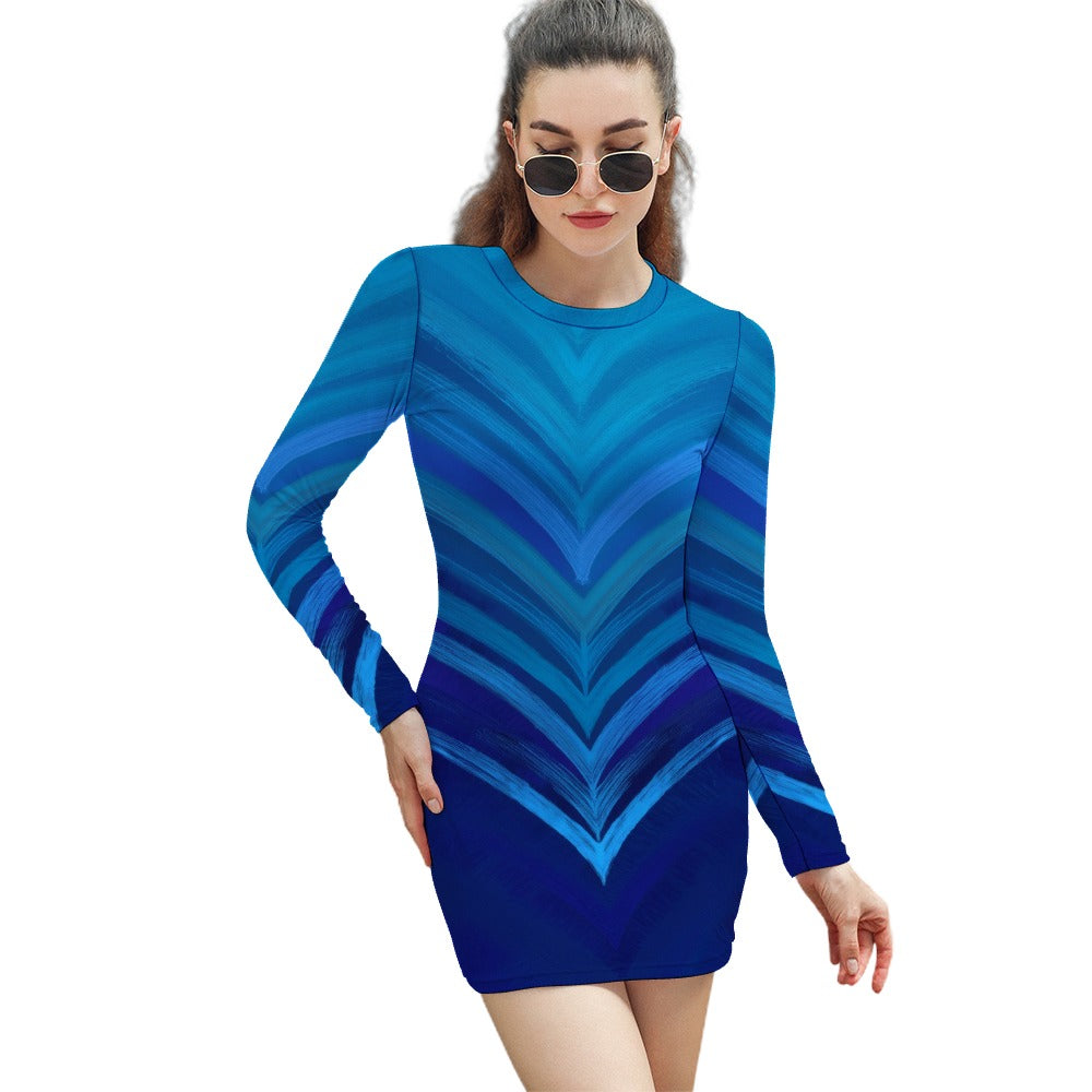 Long Sleeve Skinny Dress Inkedjoy