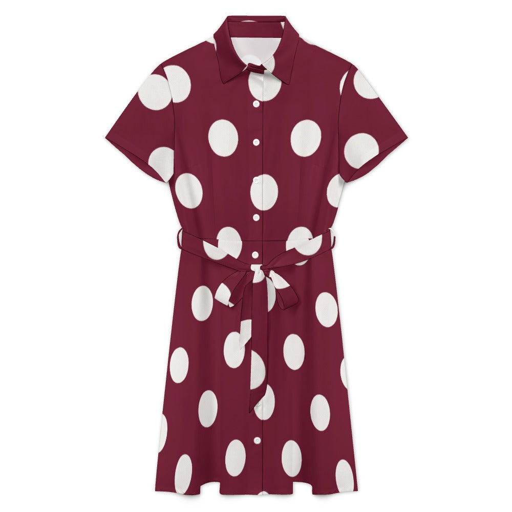 Short-sleeved collared dress