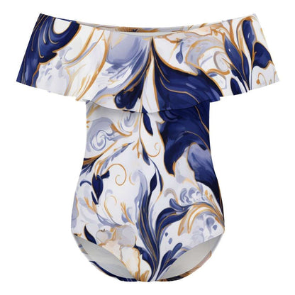 Off-Shoulder One-Piece Swimsuit Inkedjoy