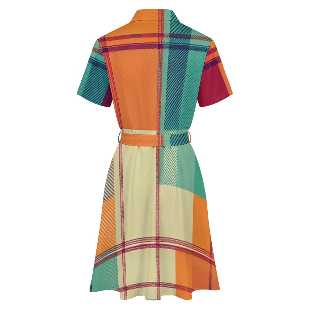 Short-sleeved collared dress