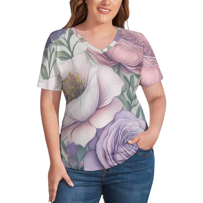 V Neck Short-sleeve Shirt Inkedjoy