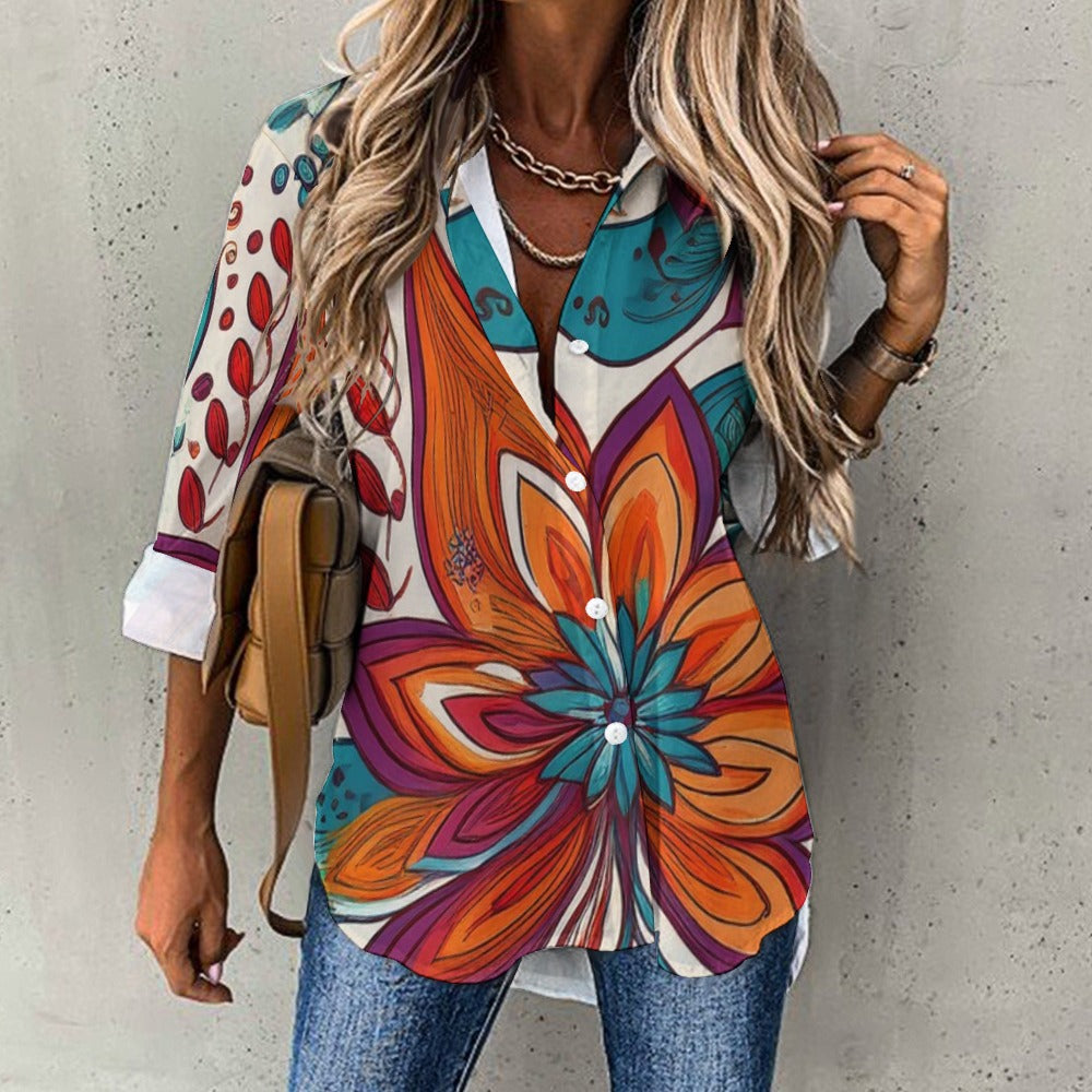 Cropped hem shirt Inkedjoy