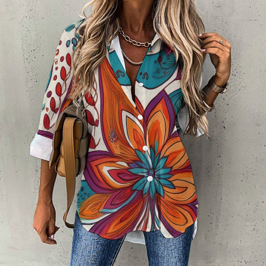 Cropped hem shirt Inkedjoy