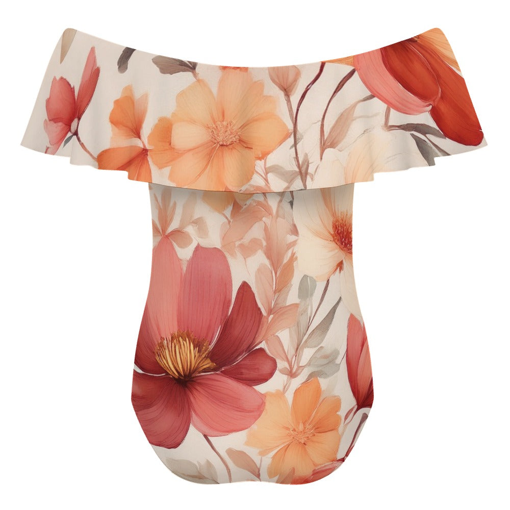Off-Shoulder One-Piece Swimsuit