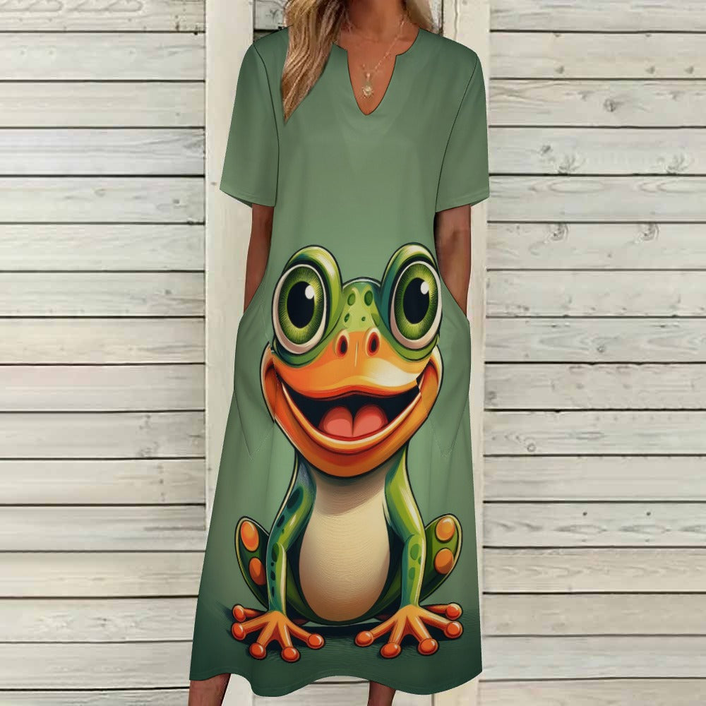 7-point sleeve dress Inkedjoy