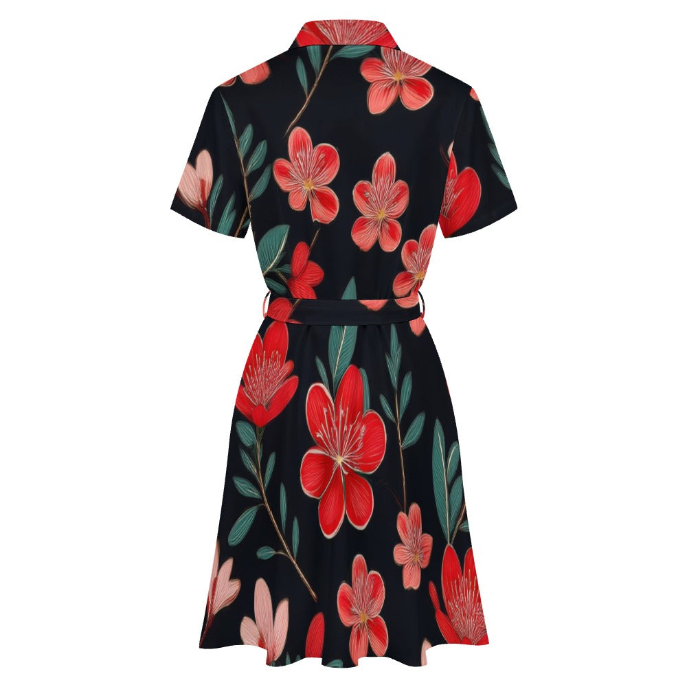 Short-sleeved collared dress